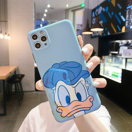 iPhone 12 Case, Cute Cartoon Donald Duck Shockproof Protective Case, Slim  Fit Blue Ray Reflective Glossy Smooth Lovely Phone Case for iPhone 12 