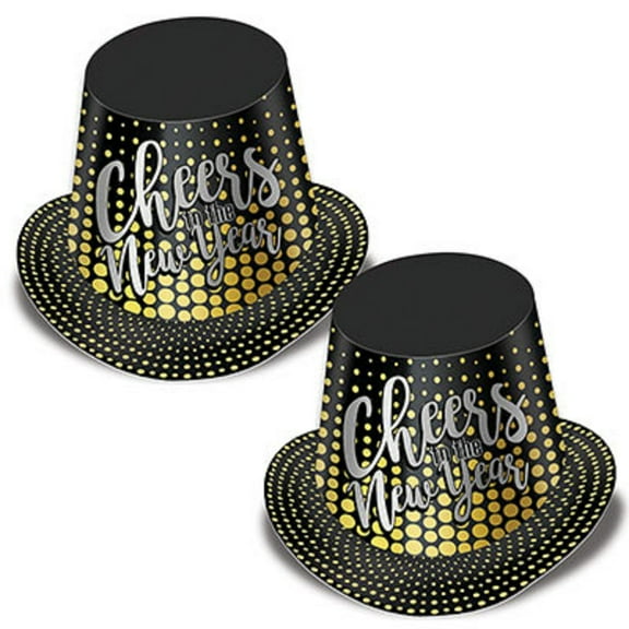 Beistle Silver and Gold Cheers To The New Year Hi-Hat