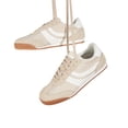 thumbnail image 4 of LUCKY STEP Retro Sneakers Thin Sole Lace up Lightweight Casual Shoes,Beige,Womens, 4 of 6