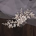 thumbnail image 4 of Accesorios de peine de pelo floral de peine de peinado de perla artificial hermosa, 4 of 6