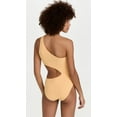 thumbnail image 2 of Tory Burch Women's Solid One Shoulder Cut Out One Piece, Jackfruit, Yellow, Oran, 2 of 3