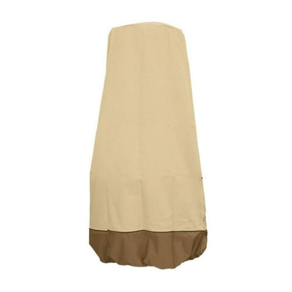 210D Oxford Cloth Garden Fountain Cover, Waterproof Dustproof Protective Cover for Outdoor Fountains, 48"D x 68"H, Beige/Coffee, All-Weather Protection