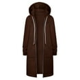 thumbnail image 7 of Usmixi Womens Sweatshirt Coat Long Coat for Women Open Front Zipper Plus Size Hooded Sweater Outerwear Casual Solid Long Sleeve Fleece Overcoat Winter Sweatshirt Coat, 7 of 7
