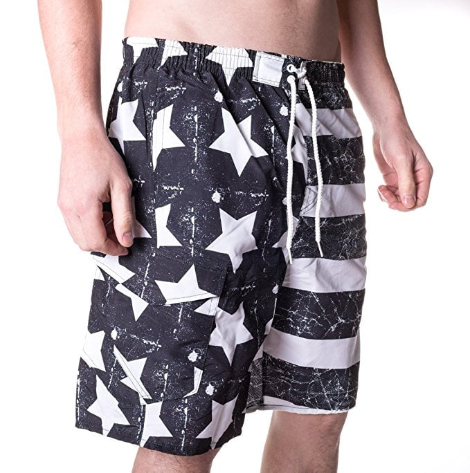 big and tall american flag swim trunks