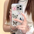 thumbnail image 5 of Designed for iPhone Case,Luxury Butterfly Shell Pattern with Glitter Camera Lens Protection Shockproof Protective Cover Phone Case (iPhone 15 Pro Max,White), 5 of 5