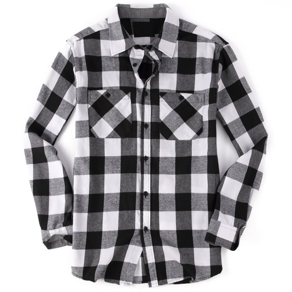 Damipow Men's Flannel Shirts Plaid Long Sleeve Button Down Shirt,Sizes S-2XL,Mens Shirts