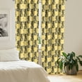 thumbnail image 2 of Ambesonne Grunge Curtains, Retro Striped Vintage, Pair of 28"x95", Black and Earth Yellow, 2 of 5