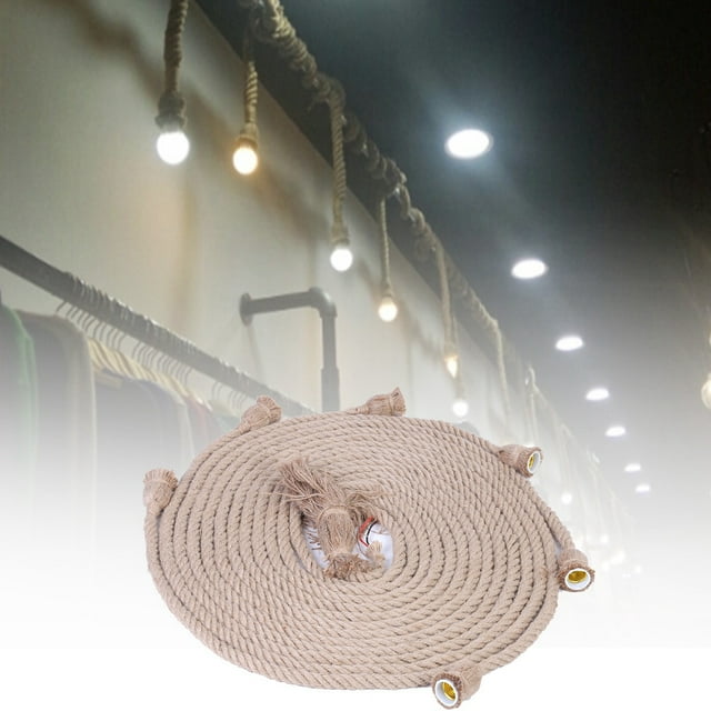 Lightweight Pendant Light, 85-265V Hemp Rope Light, Twisted For E27 Base Light Bulb Coffee Bar Decor Parlor