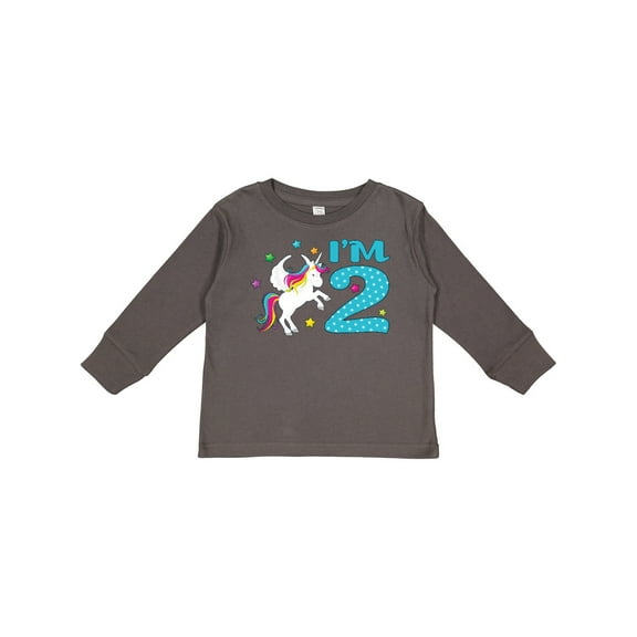 Inktastic I'm Two- Unicorn Second Birthday Boys or Girls Long Sleeve Toddler T-Shirt