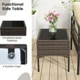 thumbnail image 5 of Spaco 3 Pieces Patio Wicker Conversation Set, Deluxe Outdoor Patio with Cushions and Tempered Glass Coffee Table-Beige, 5 of 7