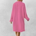 thumbnail image 4 of Women Swimsuit Coverup Shirt Dress Button Down Bathing Suit Cover Up Long Sleeve Bikini Cover Ups Beach Dress, 4 of 6
