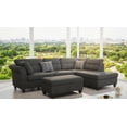 thumbnail image 5 of K-Living Fabric Sectional in Grey with ottoman & throw pillows, 5 of 5