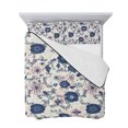 thumbnail image 7 of Navy Blue Floral Twin XL Size Down Alternative Comforter,Lightweight Comforter Quilt Bedding Set with Pillow Shams Vintage Watercolor Botanical Flower Leaf Bed Comforter Duvet Insert 68"x98", 7 of 7