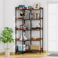 Frmobepts 5Tier LShaped Bookcase Storage Organizer, Tall Corner