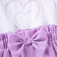 thumbnail image 4 of NOLDARES Toddler Baby Girl Outfits Summer Clothes Infant Spring Sleeveless Shirt Tops Cute Shorts Set(Purple,6-12 Months), 4 of 6