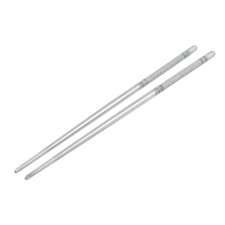 Uxcell Home Kitchen Dishware Stainless Steel 22.5cm Chopsticks Eating Tool Pair