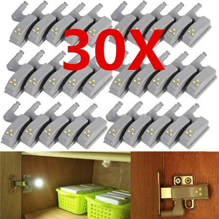

Dicasser 30pcs Cabinet Hinge LED Sensor Light Wardrobe Cupboard Lamp