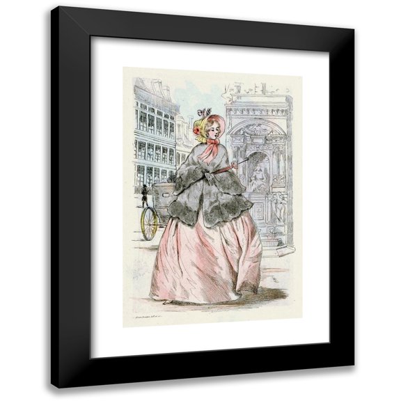 Henri Boutet 11x14 Black Modern Framed Museum Art Print Titled - 1951 Nineteenth Century Female Modes (1908)