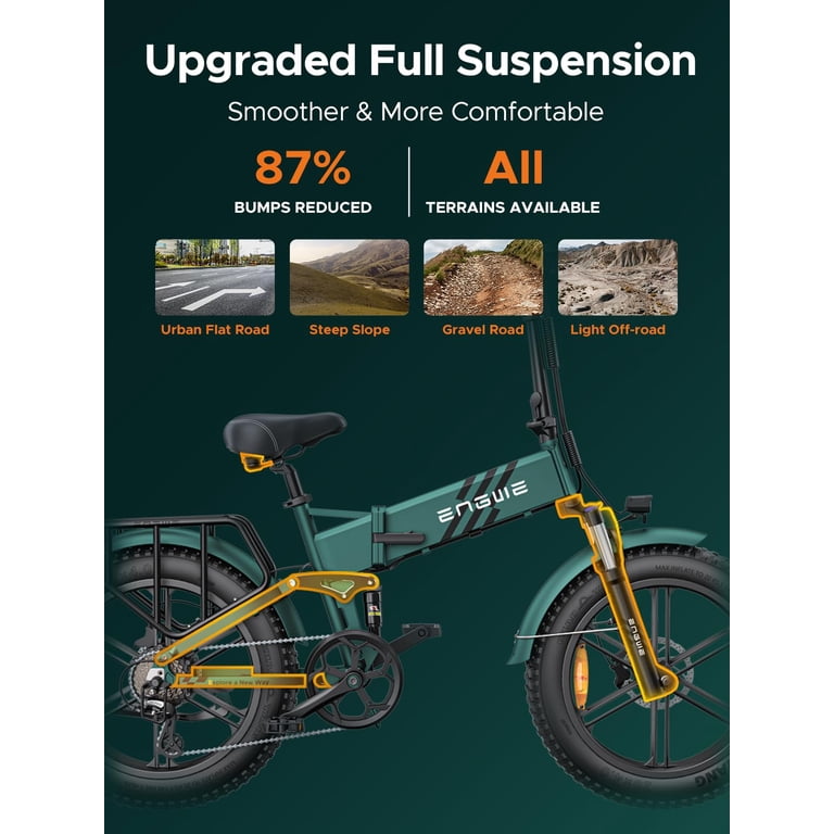 Vélo électrique Fat Bike Engwe Pro 2.0 - 750W, 16Ah, Pliable, Suspension Complète