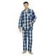 thumbnail image 1 of GLOBAL Conjunto de Pijama de Tejido Liso de Manga Larga para Hombre, Ropa de Dormir de Algodón, Ropa de Dormir Cómoda, Cuadros Azul Fresco S, 1 of 7