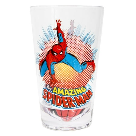 Spider Man Stadium Cup - The Amazing Spider-Man Drinking Glass | Shatter-Proof Acrylic Cup | Holds 16 Oz.
