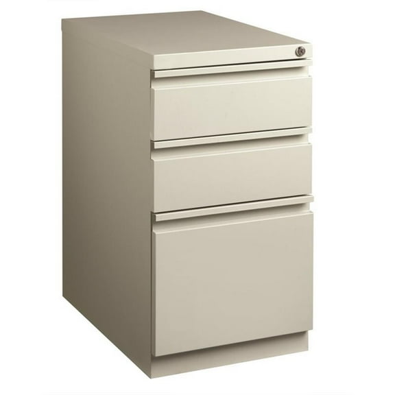 Maklaine 23"D Mobile Pedestal 3-Drawer Filing Cabinet Box/Box/File in Gray