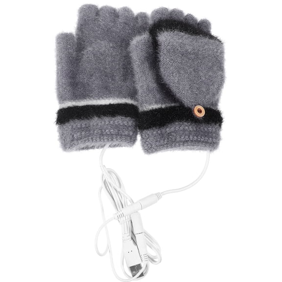 OULII 1 Pair Grey Electric Heated Gloves with Soft, Comfortable Fabric for Outdoor Activities and Cold Weather Use
