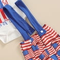 thumbnail image 7 of Okbabeha My First 4th of July Outfit Baby Boy Fourth of July  one-piece  Romper+American Flag Overall Pants+Knot Hat Clothes Set, 7 of 7