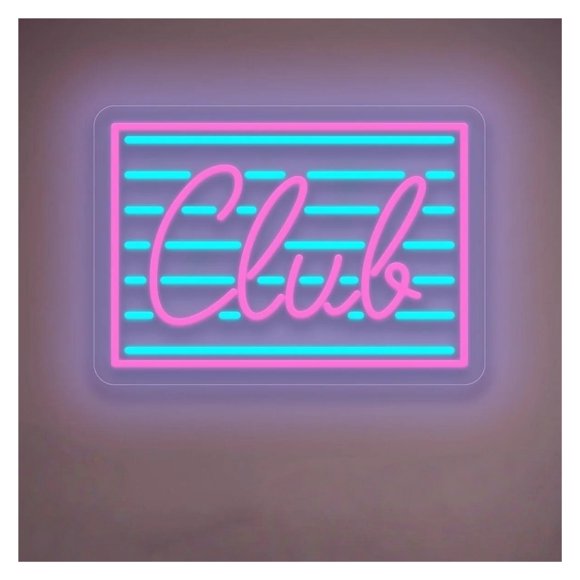 Letrero De Neón Club Con Luz Regulable Para Bares, Habitaciones, Hoteles, Tiendas, Garajes, Salas De Juegos, Fiestas, Decoración De Pared, 40.6cmx28.9cm