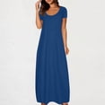 thumbnail image 2 of Meichang Robes Maxi pour Femmes 2025 Décontractées d'Été à Manches Courtes à Encolure Dégagée Longue Robe Grande Taille Coupe Ample Robes T-Shirt, 2 of 7