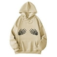 thumbnail image 2 of Funny Halloween Skeleton Hoodies for Women Casual Oversized Hooded Sweatshirt with Pockets Pullover Tops, 2 of 4