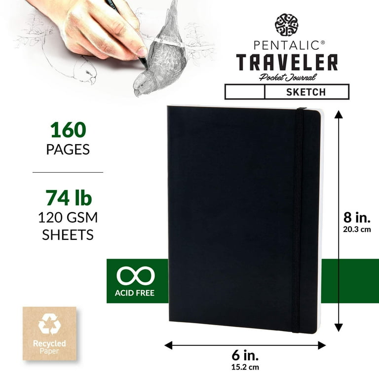Pentalic Traveler Pocket Sketchbook, 160 Pages, Turquoise photo 2