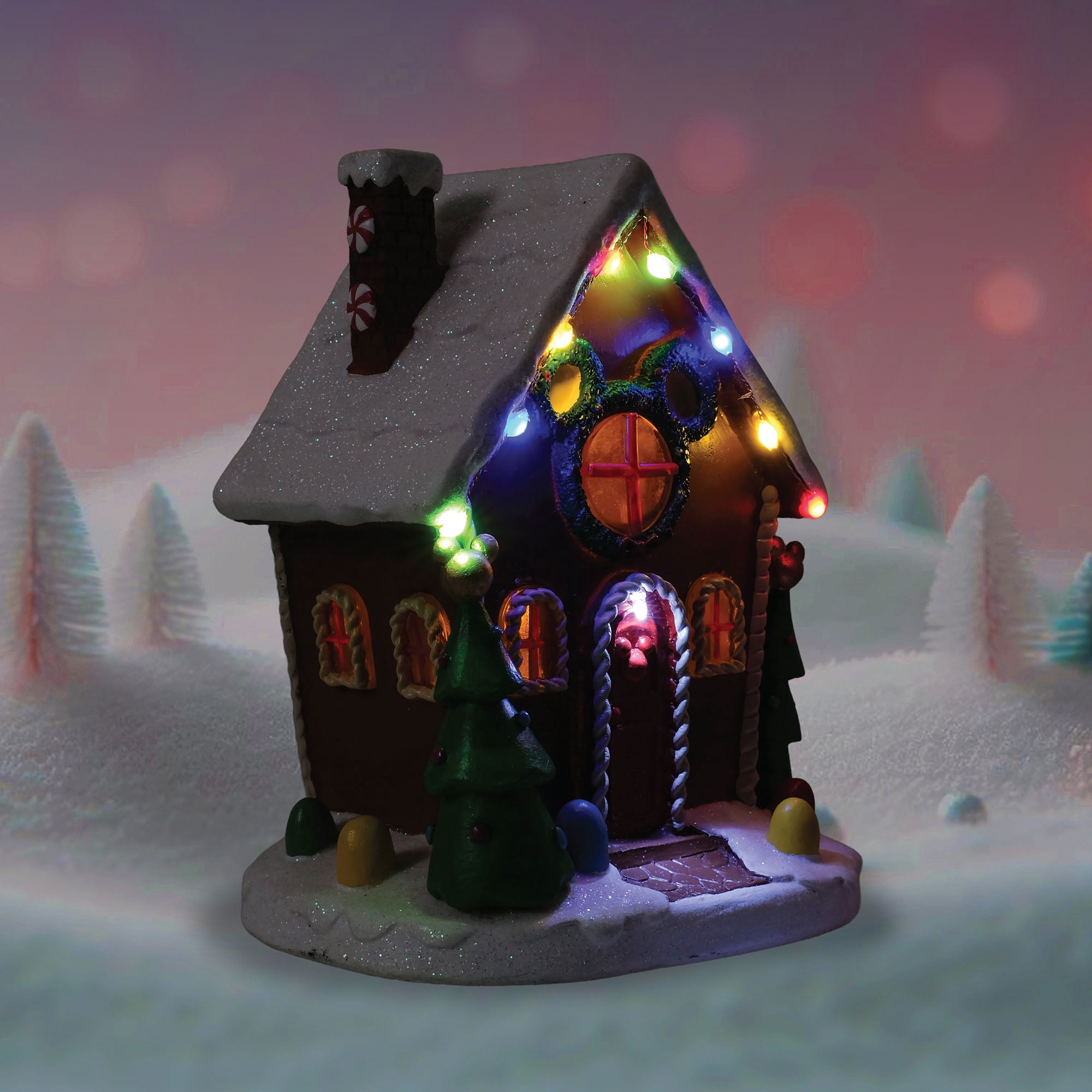 Disney Gingerbread Mickey Wreath House Village Piece