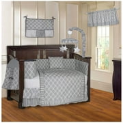 BabyFad Quatrefoil Clover Grey 10 Piece Crib Bedding Set