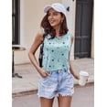 thumbnail image 3 of Oudiya 2 Pack Women Pajama Set Print Sleepwear Tank Tops and Ruffled Shorts with Pockets Soft Loungewear Sets Outfits, 3 of 6