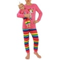 thumbnail image 7 of HDE Girls Unicorn Pajamas with Matching Doll Outfit Cotton Pajama Set for Girls Unicorn Rainbow Stripes 12, 7 of 7