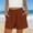 *Brown, variant on ClodeEU Women's Linen Cotton Elastic Waist Shorts, Casual Summer Beach Comfy Loose Fit Shorts with Pockets Army Green,Women's Plus L