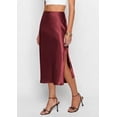 thumbnail image 4 of PRETTYGARDEN Womens Satin Skirt Summer Silk Business Casual High Waisted A Line Flowy Work Wedding Cocktail Midi Skirts, 4 of 8