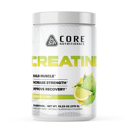 Core Nutritionals Creatine, Increases Strength and Muscle Growth, 5000 mg, 50 Servings (Lemon Lime)