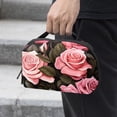 thumbnail image 2 of Rose Digital Pouch with Oxford Cloth, Waterproof Travel Organizer and Charger Cable Storage Box, 5.9x9.44x3.14 in Digital Storage Bag Pouch, 2 of 6