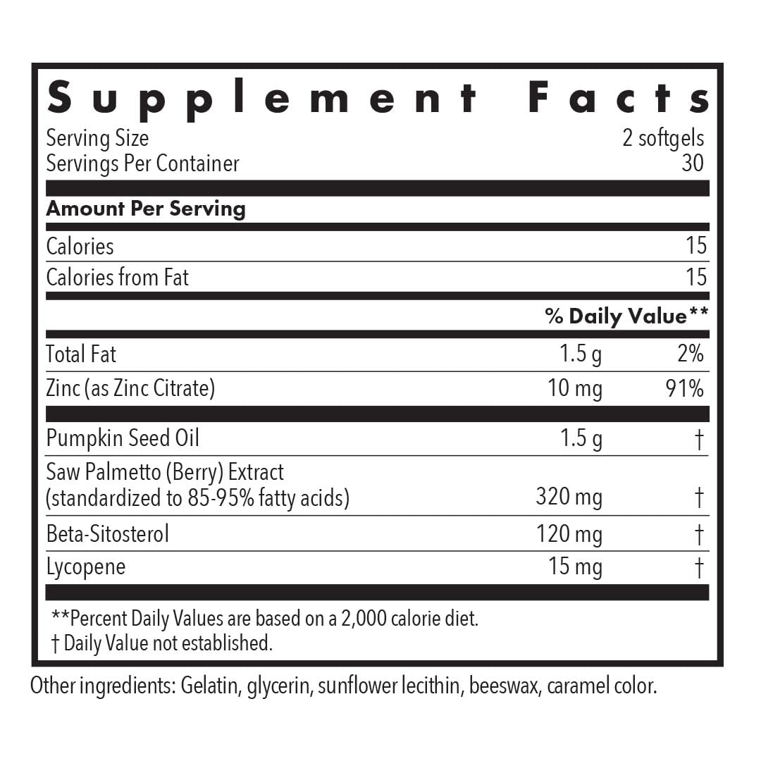 ARG Palmetto Complex II - Saw Palmetto Supplement with Lycopene for Men - Prostate & Urinary Support - Hypoallergenic - 30 Servings - 60 Softgels
