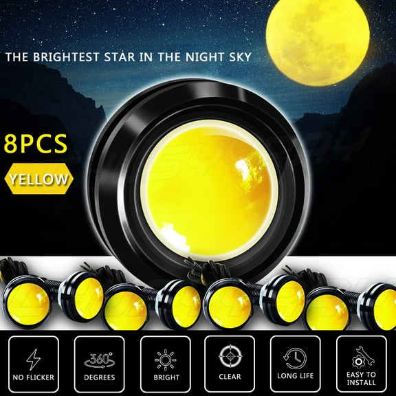 8pcs LED Amber Grille Lights Kit Universal Fit for Ford Truck SUV SVT Raptor Style