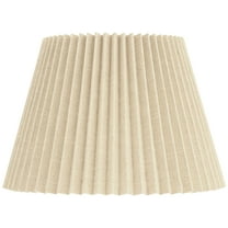 Springcrest 9" Top x 14 1/2" Bottom x 10" High x 10" Slant Lamp Shade Replacement Medium Beige Wide Pleated Spider Harp Finial