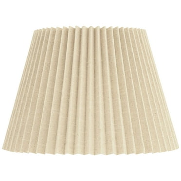 Springcrest 9" Top x 14 1/2" Bottom x 10" High x 10" Slant Lamp Shade Replacement Medium Beige Wide Pleated Spider Harp Finial