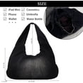 thumbnail image 5 of SPEKSEE Vintage Washed Denim Hobo Shoulder Bag for Women, Stitched Spliced Denim Dumpling Hobo Bag, Zip Top Casual Underarm Handbag, Large Capacity Daily Fashion Tote Purse, 5 of 8