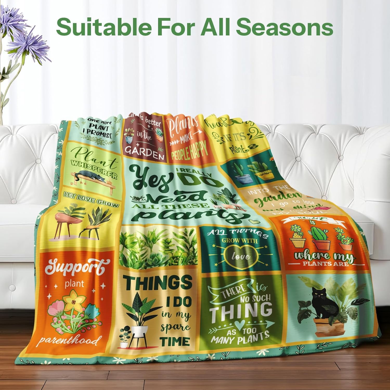 Gardening Gifts for Women, Plant Gifts for Women, Plant Gifts for Plant Lovers, Plant Lover Gifts for Women, Plant Blanket for Plant Lover Mom Grandma on Mothers Day Thanksgiving Christmas