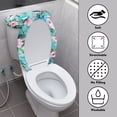 thumbnail image 4 of HELLHERO Elastic Fabric Toilet Seat Covers Set for Bathroom Home Comfort, Adjustable Easy Care Non-Slip, Stretch Fit, 17"x21" Pink Flower, 4 of 8