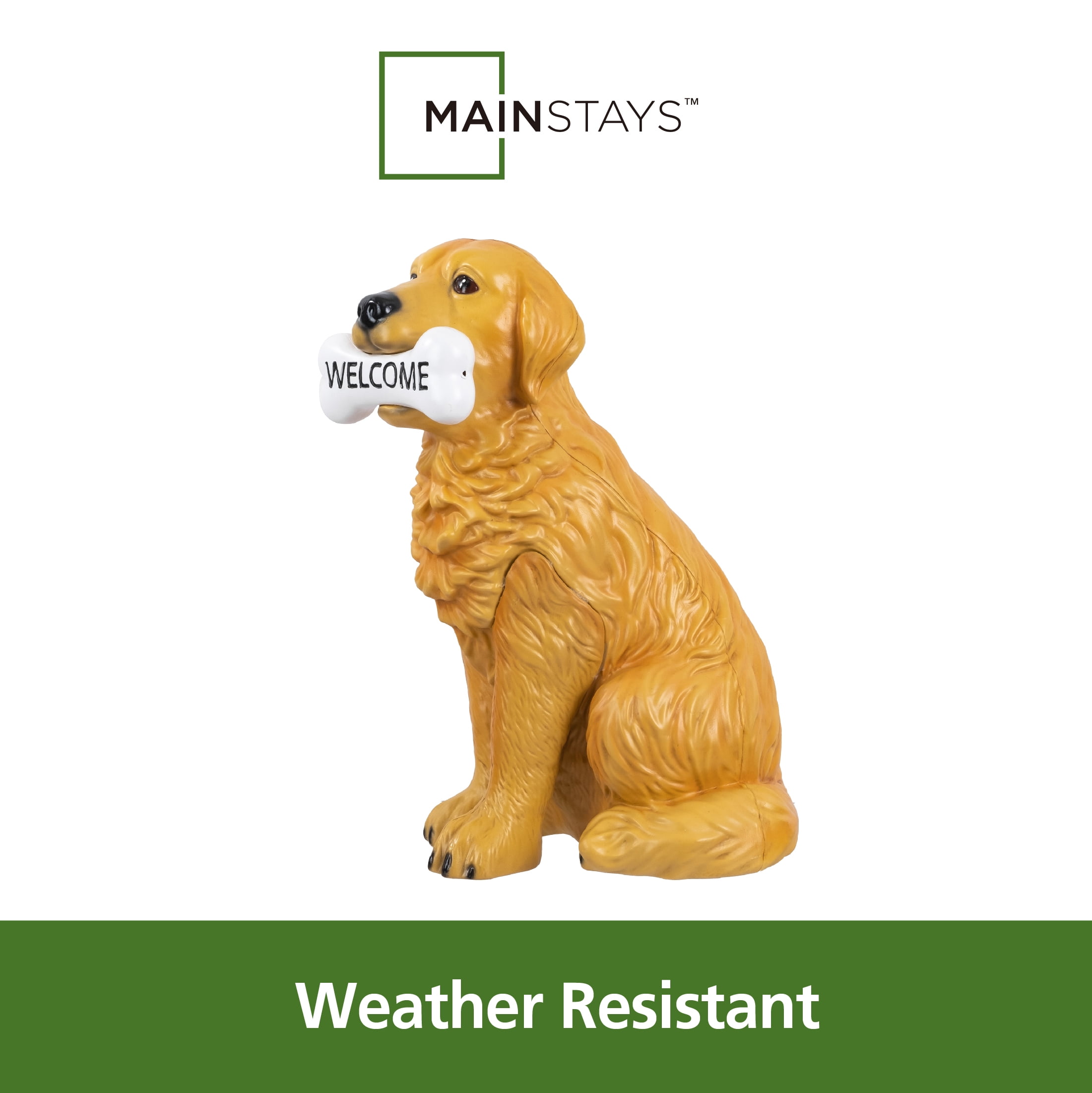 Mainstays Welcome Dog Large Resin Outdoor Garden Statue, Weather-Resistant