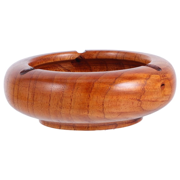 Creative Brown Ashtray for Home Use Compact Size Practical Groove Structure Keeps Desktop Clean 1pc
