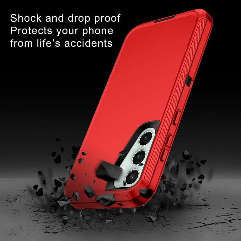 Designed for Samsung Galaxy S21 FE Heavy Duty Case, Triple Layer